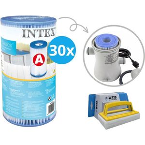 Intex - A filters - 30 stuks - Geschikt voor filterpomp 28604GS/28638GS/28636GS & WAYS scrubborstel