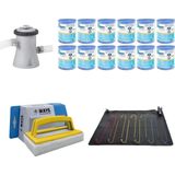 WAYS - Zwembad Onderhoud - Zwembad Verwarming & Filterpomp 1250 L/u & 12 Filters Type H & WAYS Scrubborstel