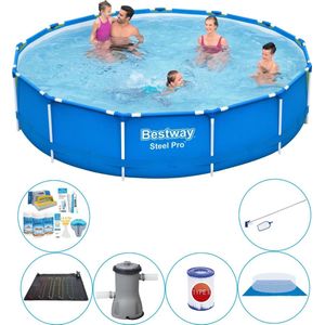 Zwembad Met Accessoires - 7-delig - Steel Pro Rond 396x84 cm