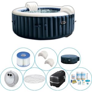 Intex - PureSpa - Jacuzzi - 196 x 71 cm - Donkerblauw - 4 persoons - Inclusief Onderhoudspakket