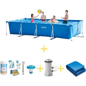 Zwembad - Frame Pool - 450 x 220 x 84 cm - Inclusief WAYS Onderhoudspakket, Filterpomp & Grondzeil