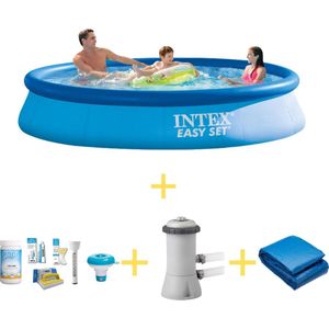Zwembad - Easy Set - 366 x 76 cm - Inclusief WAYS Onderhoudspakket, Filterpomp & Grondzeil