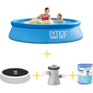 Intex Zwembad - Easy Set - 244 x 61 cm - Inclusief Solarzeil, Filterpomp & Filter