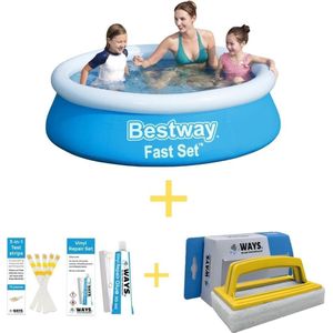 Bestway Zwembad - Fast Set - 183 x 51 cm - Inclusief Reparatiesetje & 75 Teststrips & Scrubborstel