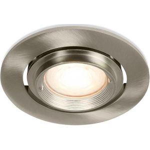 LED inbouwspot | ZinedinLED inbouwspot Lud -Rond RVS Look -Extra Warm Wit -Dimbaar -4W -Philips LED