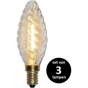 Star Trading LED Kaars lamp lichtbron - E14 - Niet dimbaar - Super Warm Wit <2200K - 0.8 Watt - vervangt 14W Halogeen  - set van 3