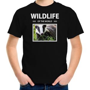 Bellatio Decorations - T-shirt - Zwart - Dieren Foto - Kinderen - Wildlife of the World