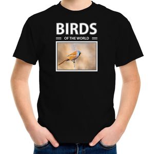 Bellatio Decorations - T-shirt - Zwart - Baardmannetje Vogel - Kinderen - Birds of the World