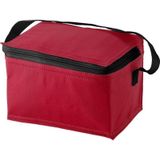 2x stuks kleine koeltas rood/zwart 20 cm voor 6/sixpack blikjes - 3,5 liter - Koelboxen/koeltassen - Lunchtrommel