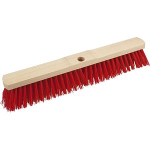 Houten Harde Straatbezem/Buitenbezem Elaston Rood 50 cm