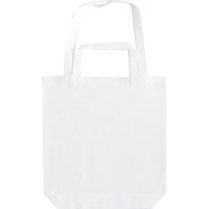 Witte canvas/katoenen tas met dubbel hengsel 38 x 42 cm- Bedrukbare katoenen tas/shopper