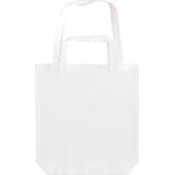 3x stuks witte canvas/katoenen tas met dubbel hengsel 38 x 42 cm- Bedrukbare katoenen tas/shopper