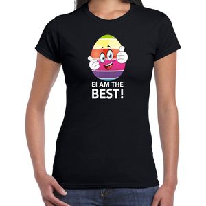 Vrolijk Paasei ei am the best t-shirt shirt - zwart - dames - Paas kleding outfit