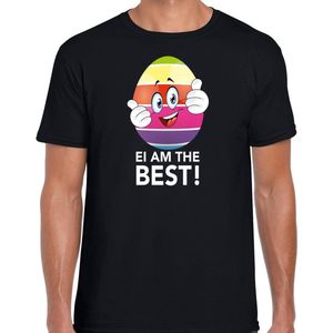 Vrolijk Paasei ei am the best t-shirt shirt - zwart - heren - Paas kleding outfit