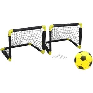 2x Opvouwbaar voetbaldoel 50 cm met soft voetbal - Inklapbare voetbaldoelen