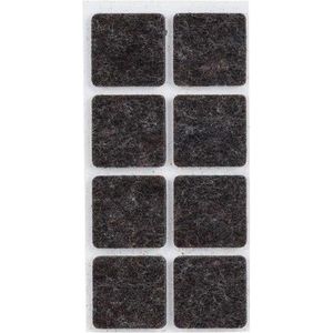 56x Zwarte vierkante meubelviltjes/antislip noppen 2,5 cm - Beschermviltjes - Vloerbeschermers - Meubelvilt - Viltglijders