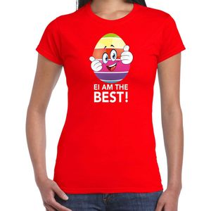 Vrolijk Paasei ei am the best t-shirt shirt - rood - dames - Paas kleding outfit