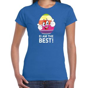 Vrolijk Paasei ei am the best t-shirt shirt - blauw - dames - Paas kleding outfit