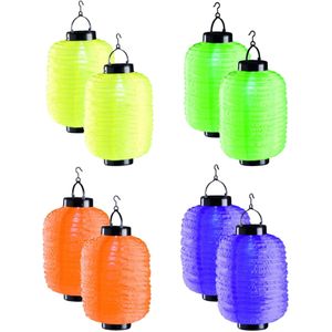 8x stuks ronde Solar lampionnen 35 x 20 cm