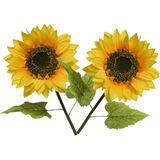3x stuks gele zonnebloemen kunstbloemen 76 cm - Helianthus - Kunstbloemen/kunsttakken - bloemen/planten