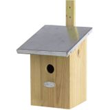 Voordeelset van 2x stuks houten vogelhuisjes/nestkastjes 33 x 17 cm/22 x 16 cm - In lichteiken en houtkleur