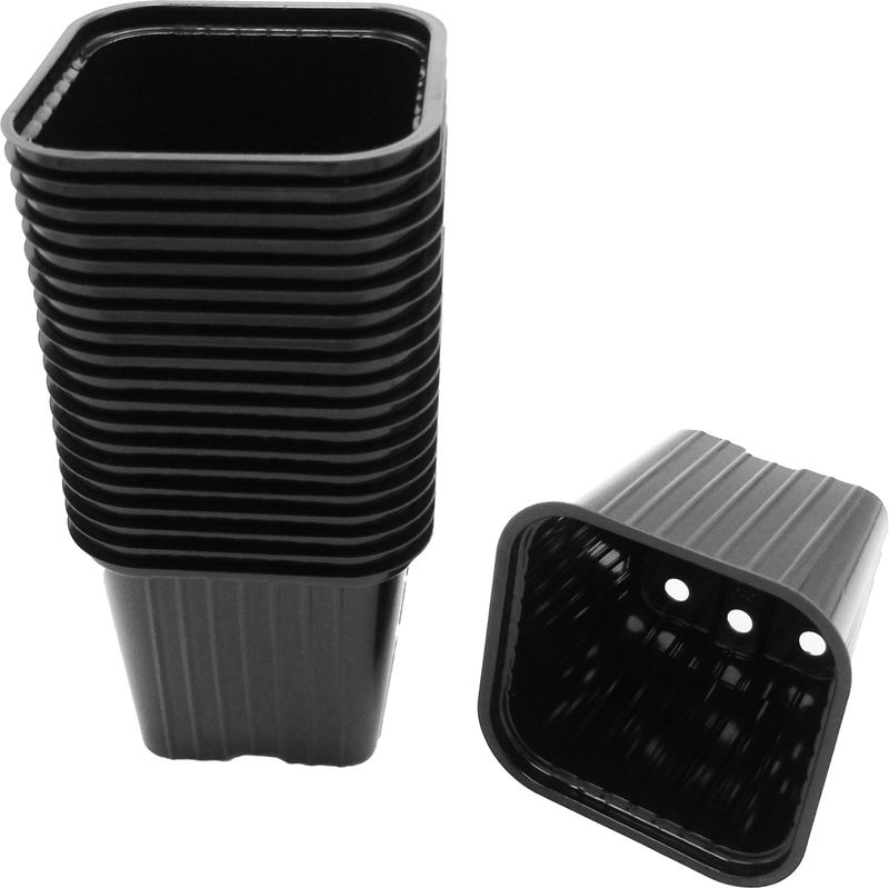 40x stuks Kunststof kweekpotjes/stekpotjes 7 x 6 cm - Kweekbak accessoires - Turfpotjes moestuin artikelen