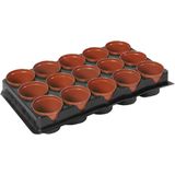 45x stuks Kunststof kweekpotjes/stekpotjes 7 x 7 cm - Kweekbak accessoires - Turfpotjes moestuin artikelen