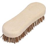 Schrobborstel van hout - met fiber/palmvezel luiwagen - 8-vorm bruin - Schoonmaakartikelen/schoonmaakborstels