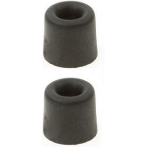 6x stuks deurbuffer / deurstopper zwart rubber 35 x 30 mm - deurstop