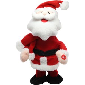 Kerstman pop dansend 30 cm bewegende kerstfiguren/kerstpoppen - Dansende kerstfiguren/poppen
