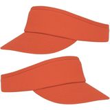 2x stuks oranje zonneklep pet voor volwassenen - Zonneklep