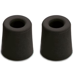 Deurstopper / deurstoppers - 5x stuks - rubber - zwart - 3,3 x 3 cm - Deurstoppers