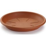 5x stuks opvangschaal/onderbord voor plantenpot terra cotta rond 40 cm - Kunststof - Voor een pot van 50 cm diameter