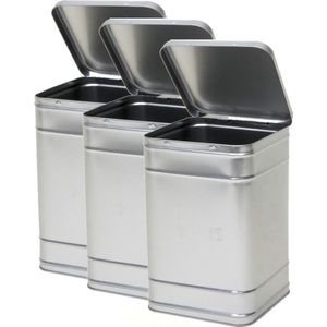 Vierkant Opbergblik - Zilver - Aluminium - 6.4 Liter - 5x