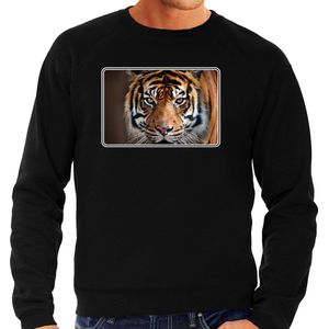 Bellatio Decorations - Dieren Sweater - Zwart - Heren - Tijger Foto
