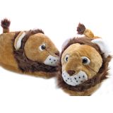 Pluche leeuw dierensloffen/pantoffels voor kinderen - Jongens/meisjes - Leeuwen sloffen 34/36