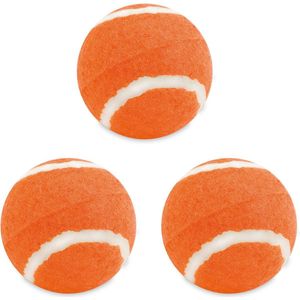 3x stuks oranje hondenballen 6,4 cm - Dierenspeelgoed