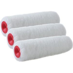 Set van 3x Stuks Muur Vacht Verfrollers Polyester Eenmalig Gebruik 7,8 X 25 cm - Verfspullen