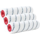 Set van 3x Stuks Muur Vacht Anti-spat Verfrollers Nylon Pluisvrij 7,4 X 25 cm - Verfspullen