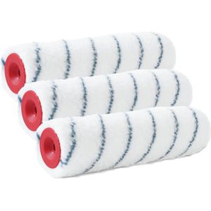 Set van 3x Stuks Muur Vacht Anti-spat Verfrollers Nylon Pluisvrij 7,4 X 25 cm - Verfspullen