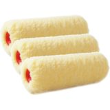 Set van 3x Stuks Muur Vacht Verfrollers Polyester Eenmalig Gebruik 9,6 X 18 cm - Verfspullen