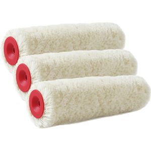 Set van 6x stuks muur vacht verfrollers polyacryl 8,4 x 18 cm - Verfspullen - Fijne en Gladde ondergronden