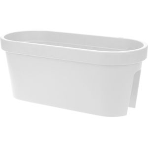 Balkon plantenpot/bloempot - wit - 60 x 25 cm - ovaal - kunststof