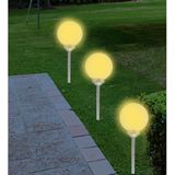 Set van 4x stuks solar tuinlampen/prikspots grote bol op zonne-energie 56 cm - Prikspots tuinverlichting
