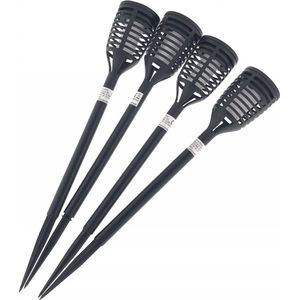 Benson Tuinfakkels - 12x stuks - solar - vlameffect - 41 cm - op zonne-energie - Prikspots - Fakkels