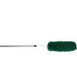 Set van 2x stuks plumeau/duster microvezel met telescoopsteel 75 - 150 cm groen