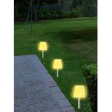 Set van 10x stuks solar tuinlamp/prikspot schemerlamp op zonne-energie 33 cm - Prikspots tuinverlichting