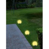 Set van 2x stuks solar tuinlamp/prikspot glazen bol op zonne-energie 19 cm - Prikspots tuinverlichting