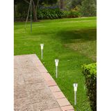 Lumineo Solar tuinlampen - 5x stuks - prikspots op zonne-energie - 24 cm - Prikspots tuinverlichting