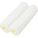 Set van 2x stuks muur vacht anti-spat verfrollers nylon pluisvrij 6,2 x 25 cm - Verfspullen - Schildersbenodigheden